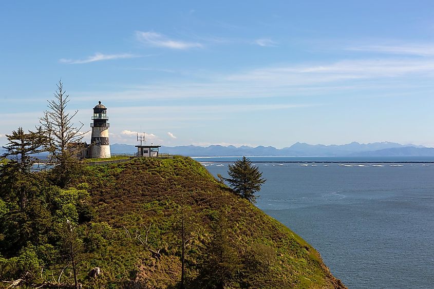 Cape Disappointment Lighthouse at Ilwaco Washington State on Long Beach Peninsula