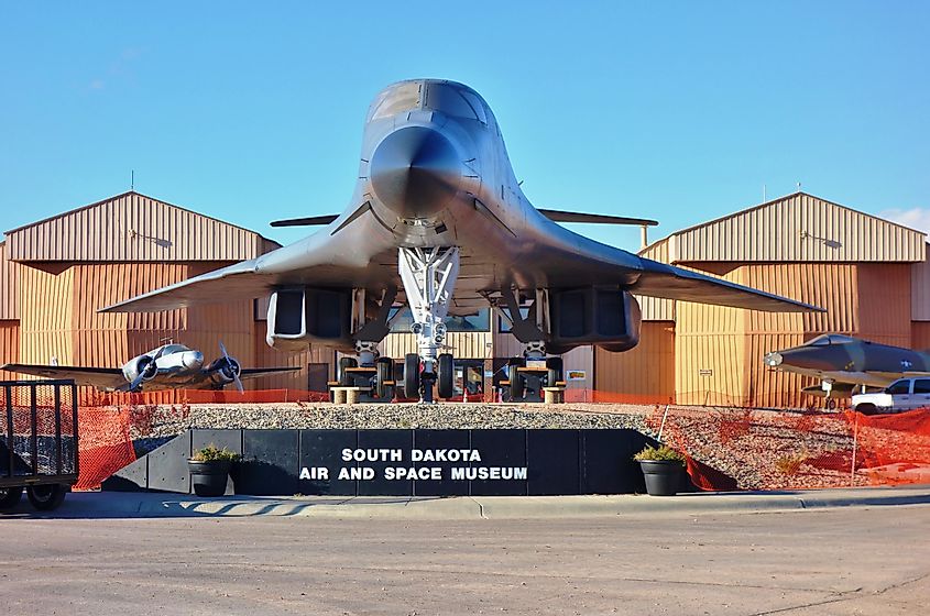 The South Dakota Air and Space Museum is located in Box Elder near the main gate of the Ellsworth Air Force Base.