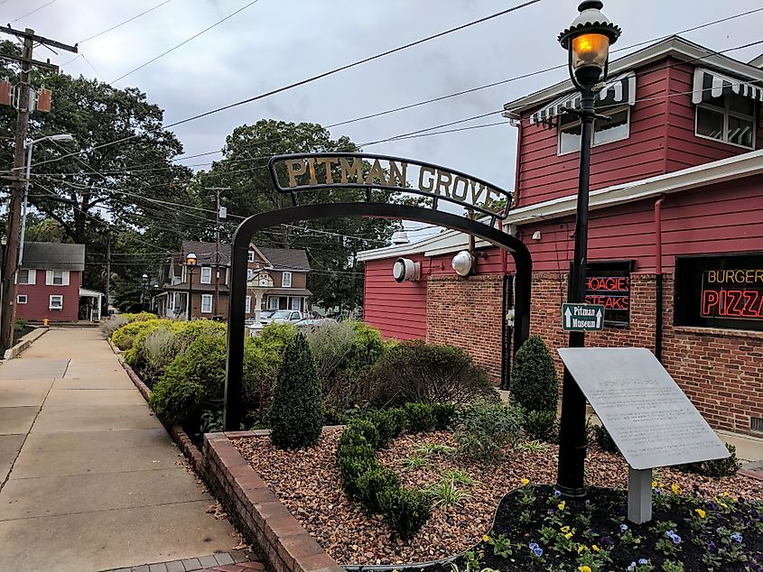 Sign at the entrance to Pitman Grove, Pitman, New Jersey