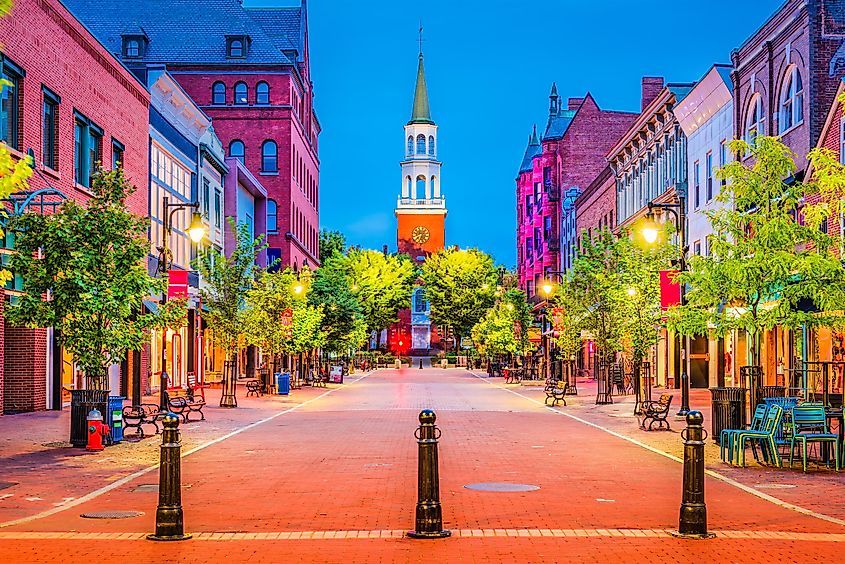 Burlington, Vermont, USA at Church Street Marketplace