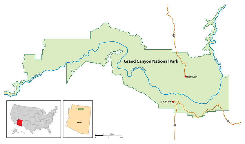 Grand Canyon National Park map