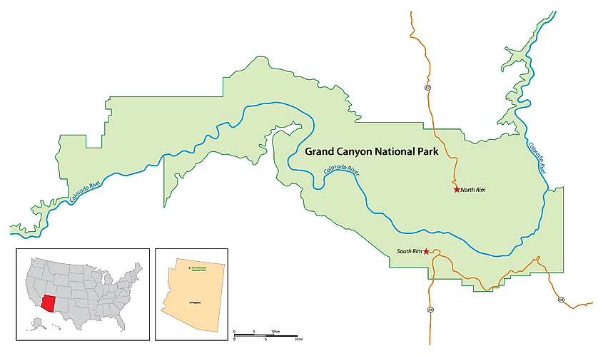 Grand Canyon National Park map