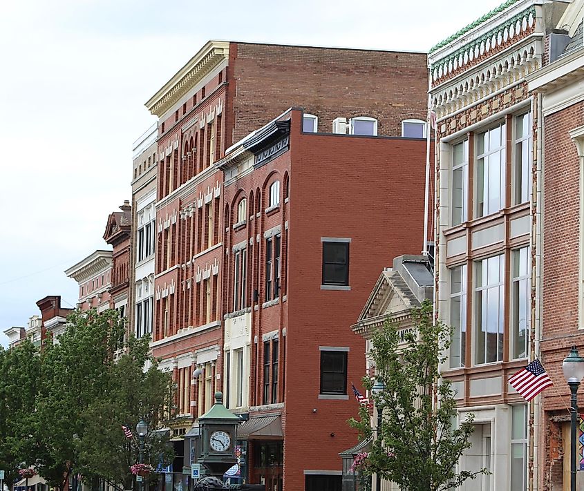 A quintessential Main Street in Glens Falls, New York.