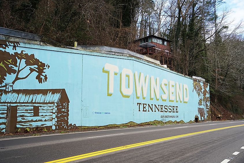 Townsend Tennessee Sign. Editorial credit: JennLShoots / Shutterstock.com