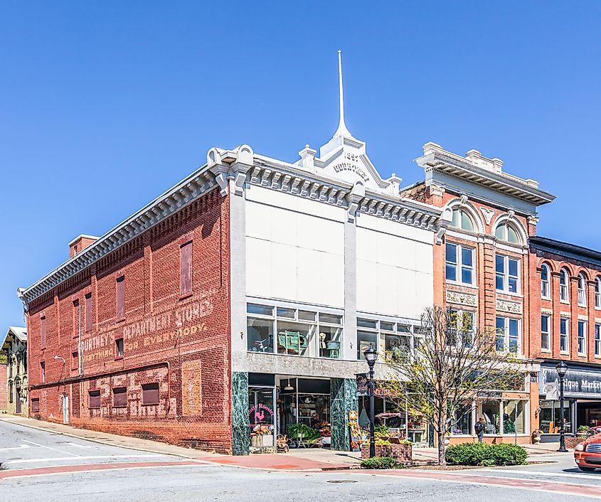 Lenoir, North Carolina: The old Courtney Department store building, circa 1897.