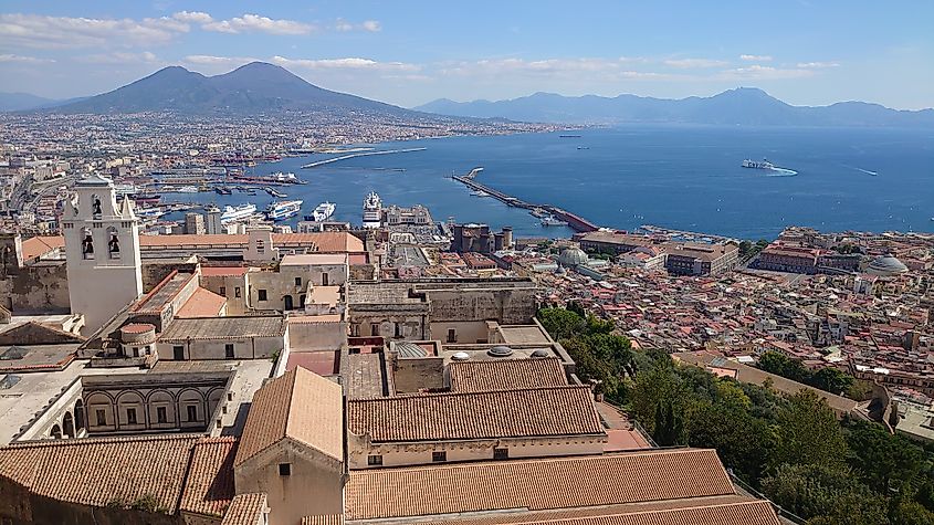 Aerial view of Naples, Italy.