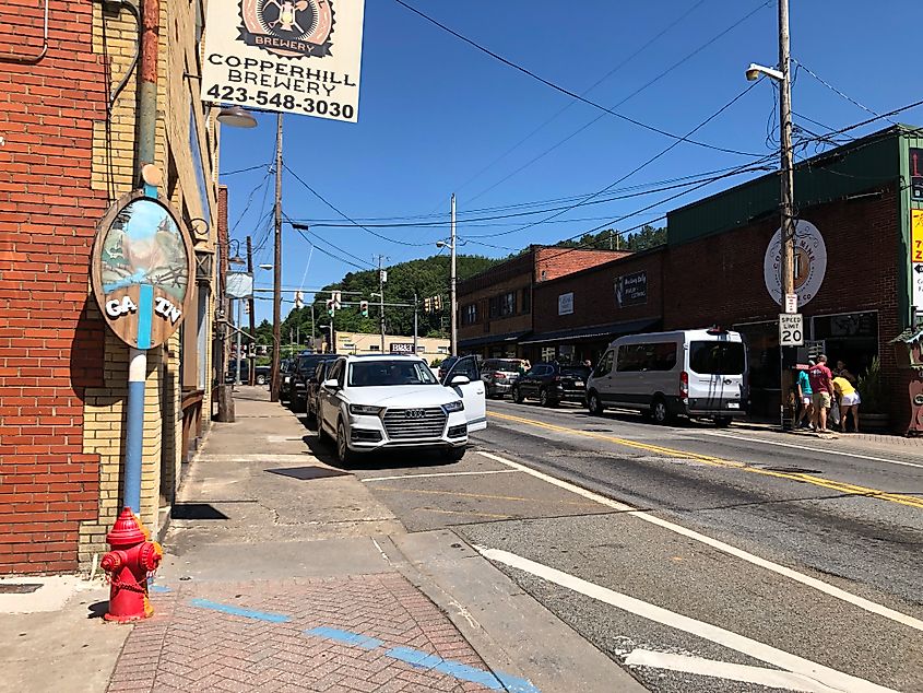 Main Street in Copperhill, Tennessee