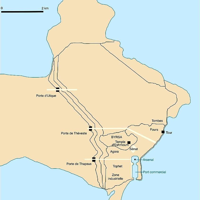 Map of ancient Carthage.