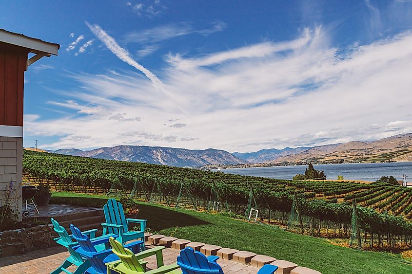 Beautiful view of the winery near the Lake Chelan in Washington