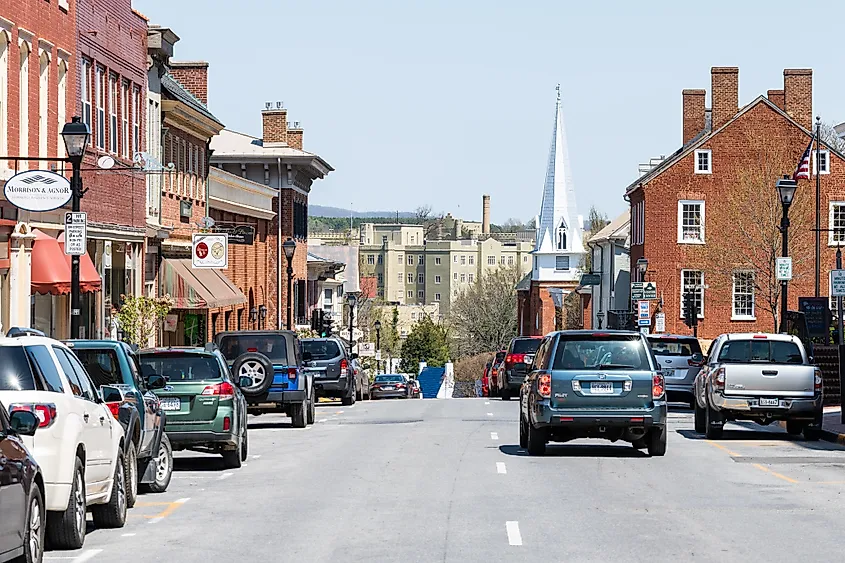 Historic downtown in Lexington, Virginia.