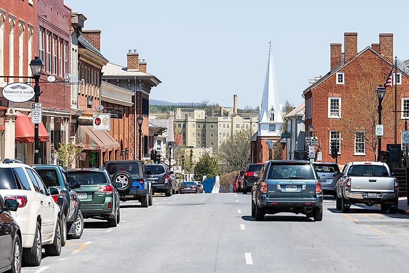 Historic downtown in Lexington, Virginia