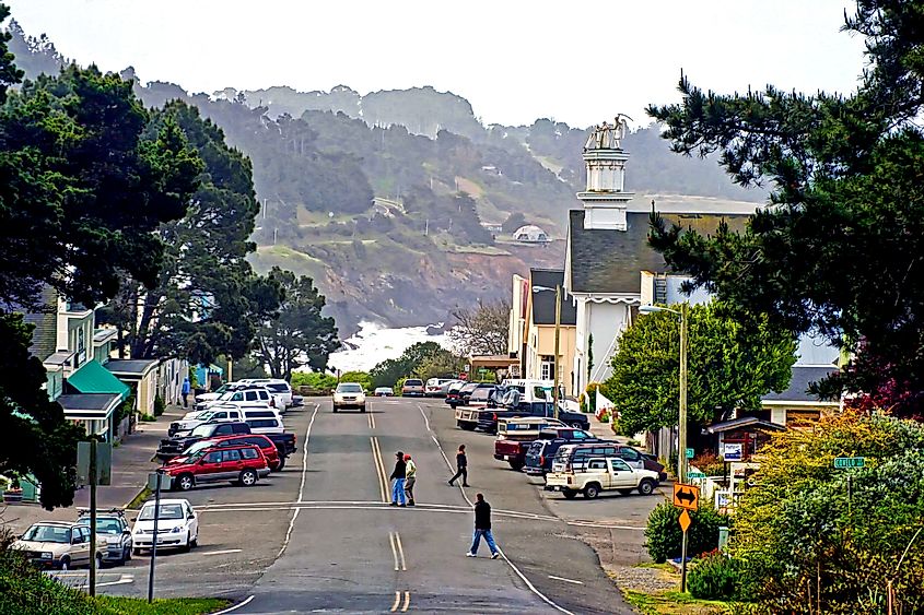 The small coastal town of Mendocino, California, is a popular getaway for Bay Area residents.