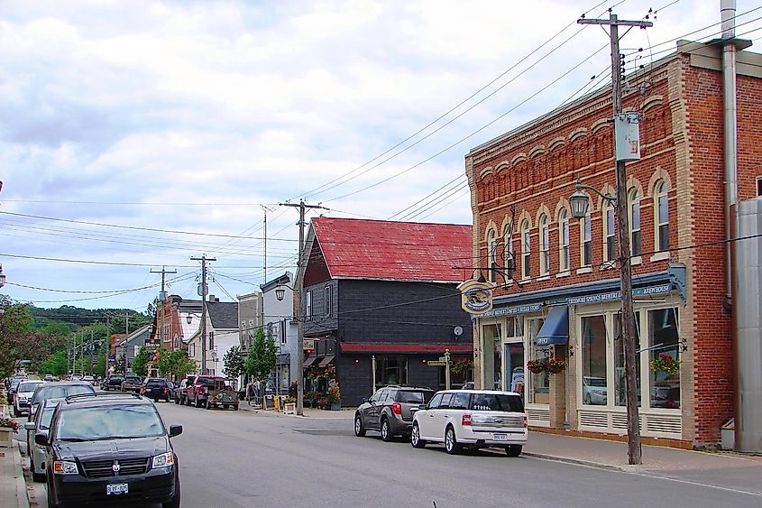 Street view in Creemore, Ontario