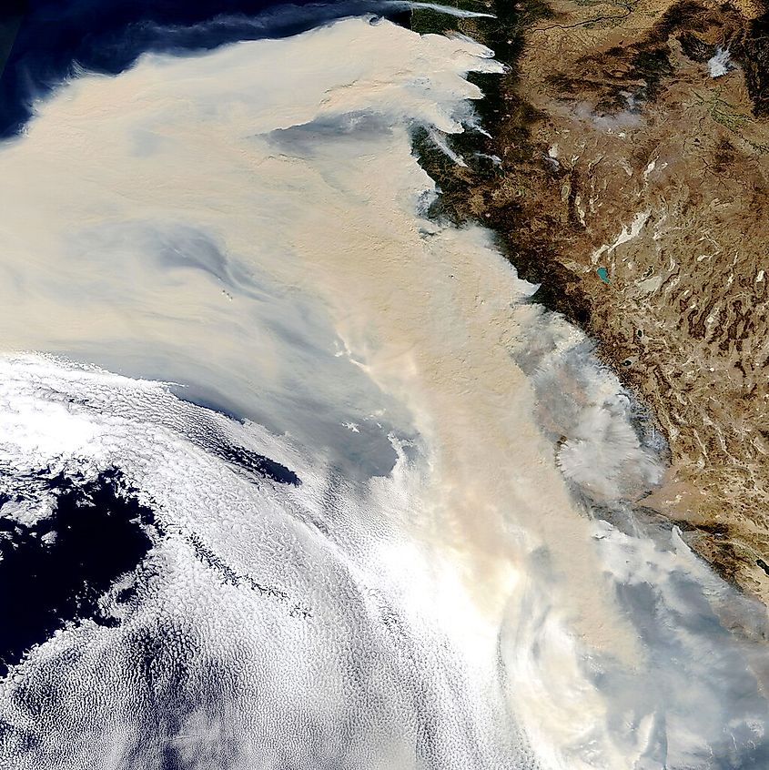  Multiple wildfires burning near the Pacific coast of the U.S.
