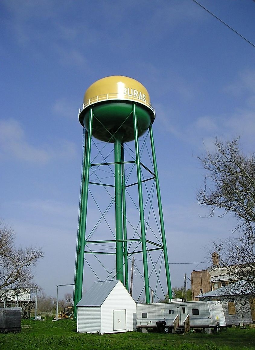 New water tower in Buras, Louisiana. 