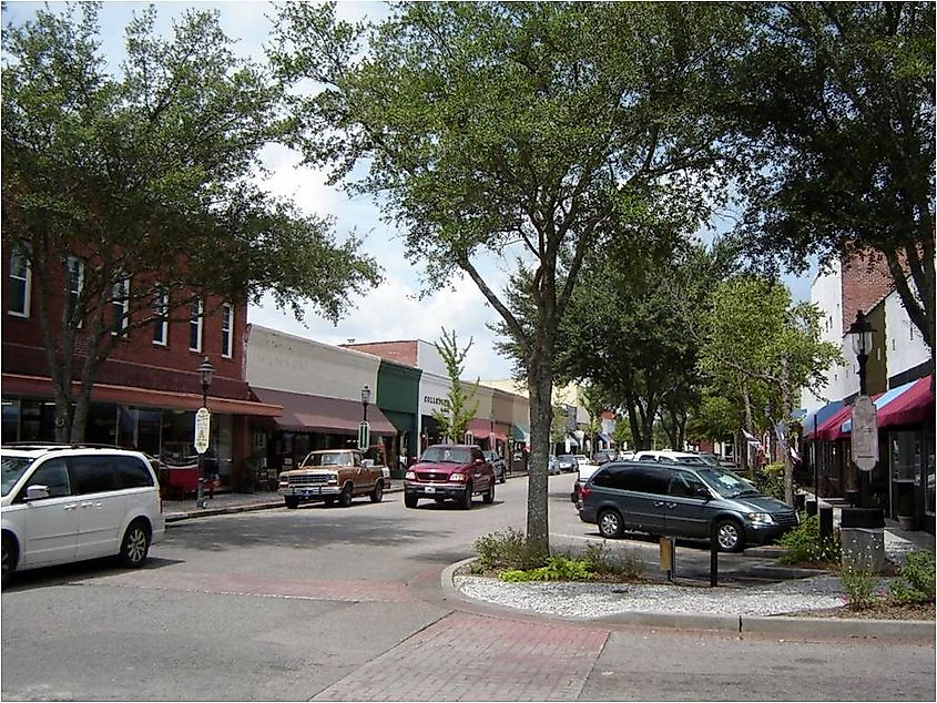 A view of East Washington Street in downtown Walterboro, South Carolina