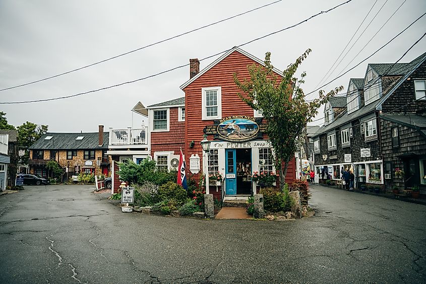 The street on Bearskin Neck in Rockport, Massachusetts.