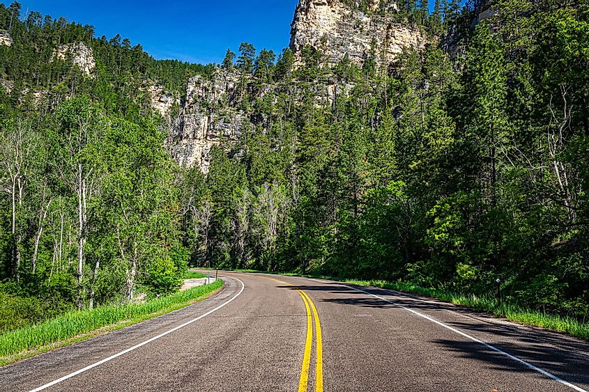 Spearfish Canyon Scenic Byway in Spearfish, South Dakota