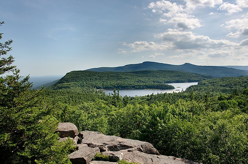 Looking west over North-South lake from Sunset Rocks.