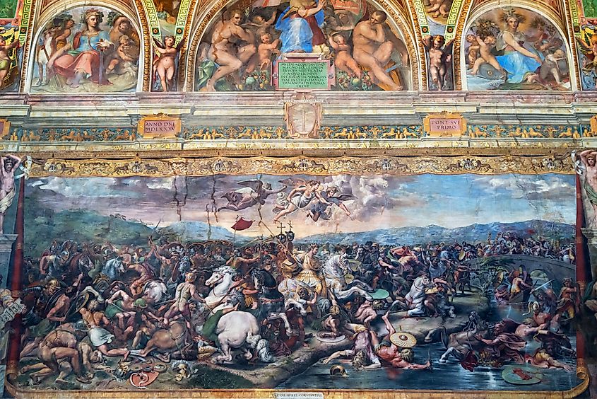 Battle of Milvian Bridge illustration in Vatican Museum.