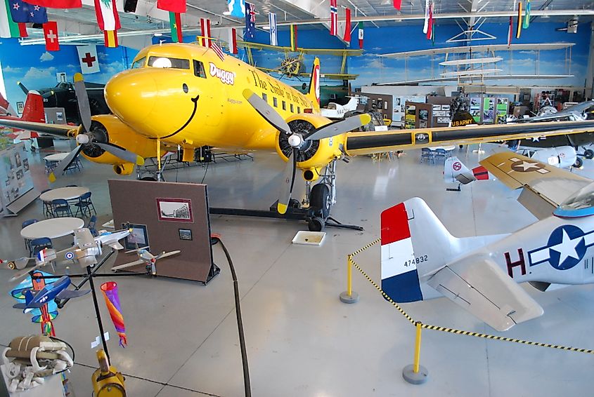 The inside of the Fargo Air Museum.