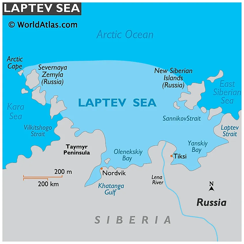 Laptev Sea map