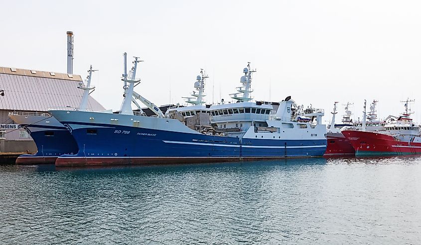 Fish trawlers at Port Skagen, Denmark. 