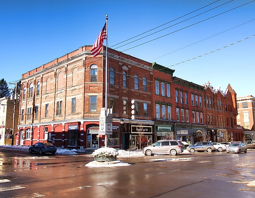 Street corner in downtown Cooperstown, New York