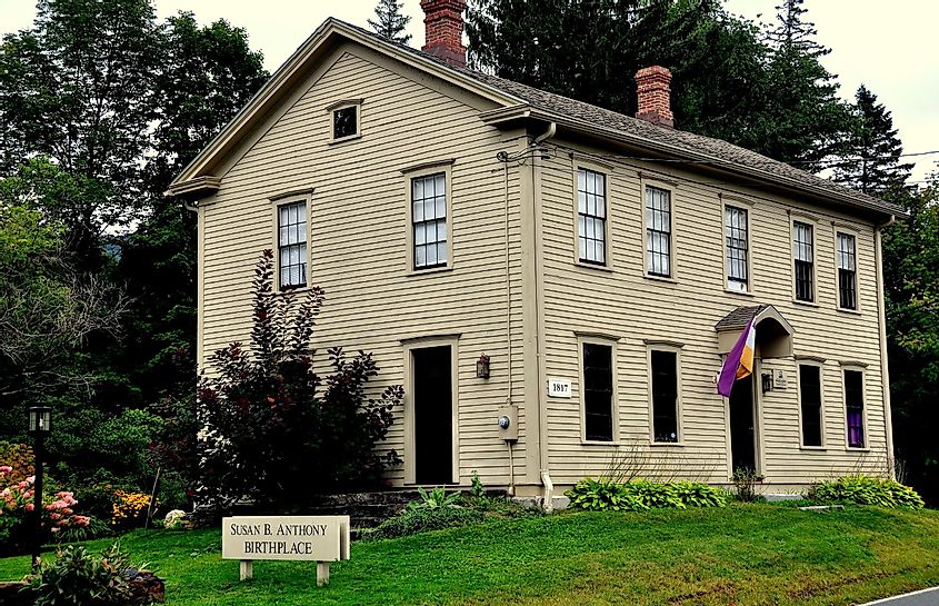 Birthplace and Museum of Susan B. Anthony, Women's Rights Activist, Publisher, Civil Rights Activist, Editor, and Journalist (1820-1906), via LEE SNIDER PHOTO IMAGES / Shutterstock.com