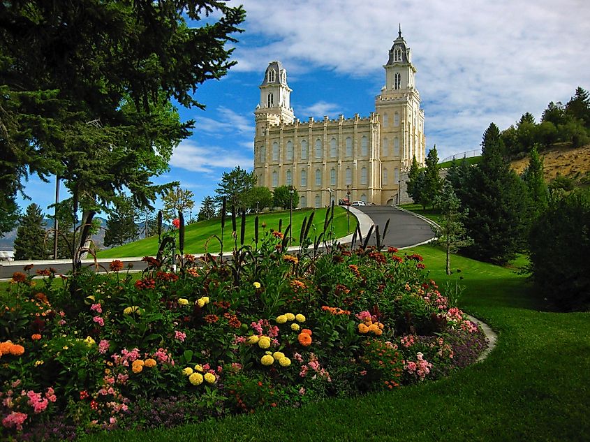 Manti LDS Mormon Temple in Manti, Utah.