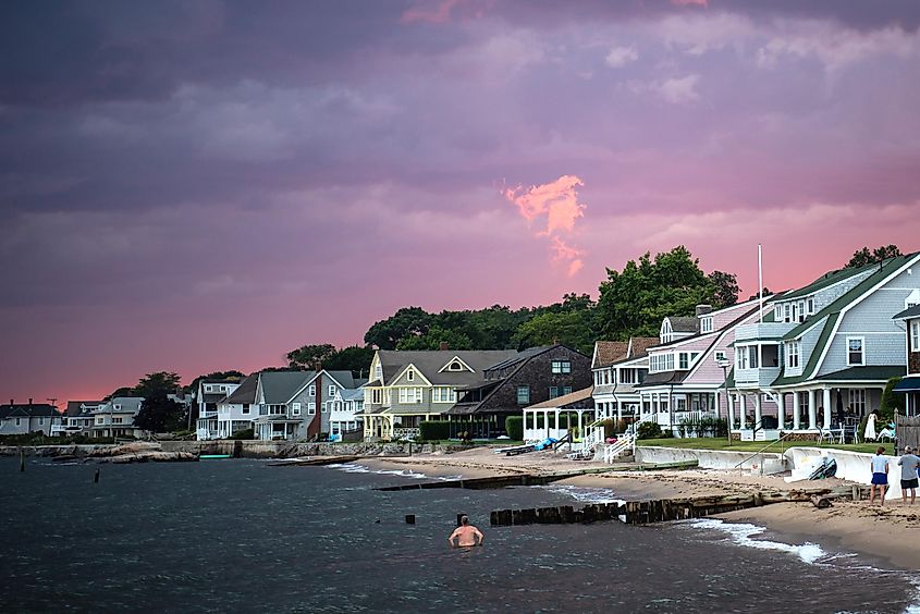 Sunset scene in Madison, Connecticut.