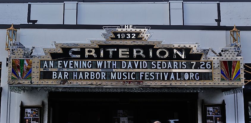 Marquee for Criterion Theatre, Bar Harbor, Maine, United States