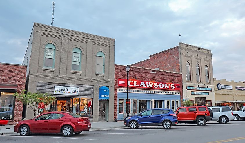 Businesses on Front Street in downtown Beaufort, North Carolina