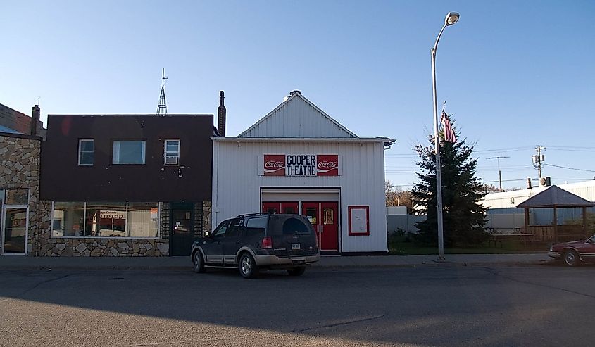 Front view of the Cooper Theatre Cooperstown, North Dakota.