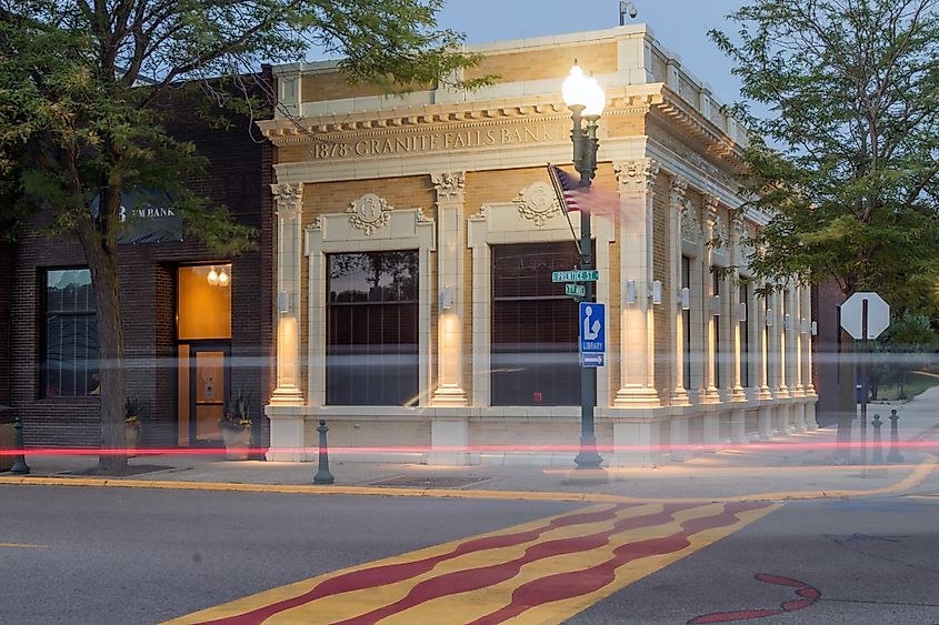 Granite Falls Bank building in Minnesota.