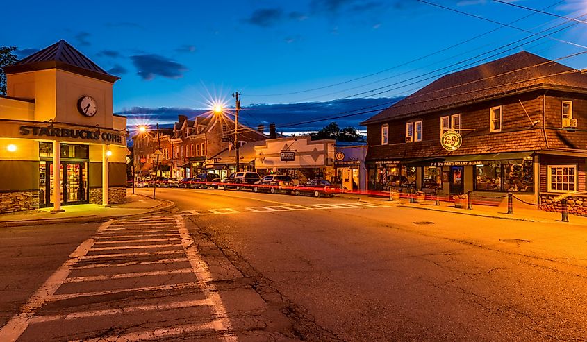 Main street of New Paltz, New York