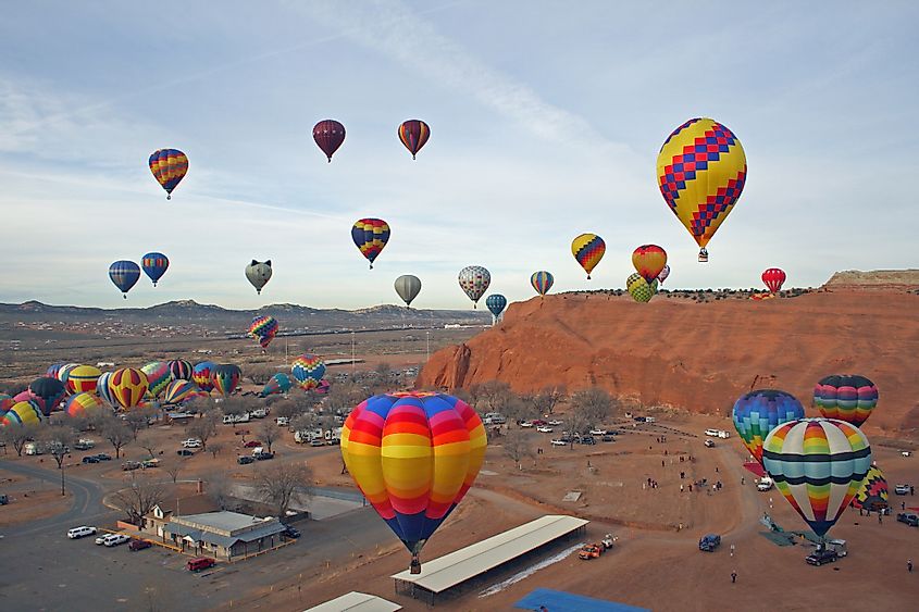 Red Rocks Balloon Festival at the Red Rocks State Park near Gallup, New Mexico.