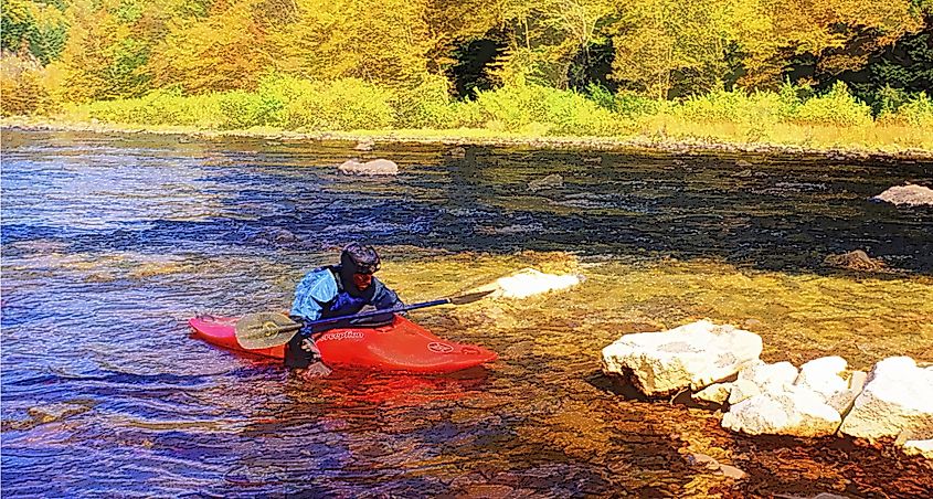 Kayaking on the Lehigh River Gorge in Pennsylvania