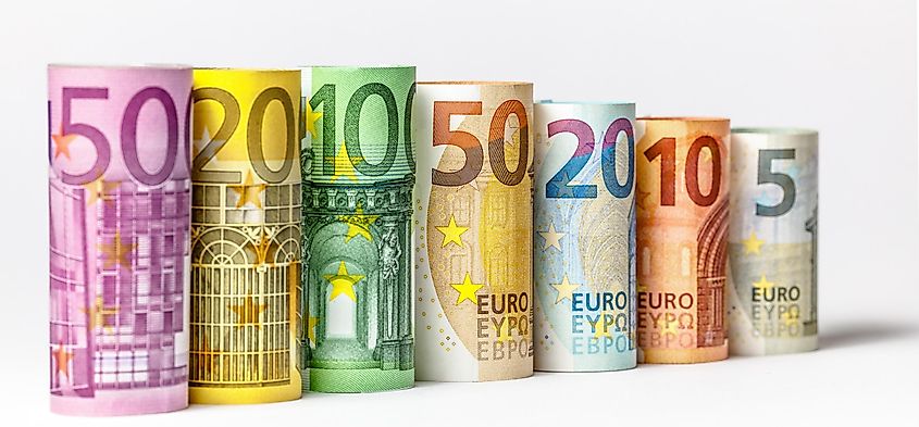 Euro banknotes