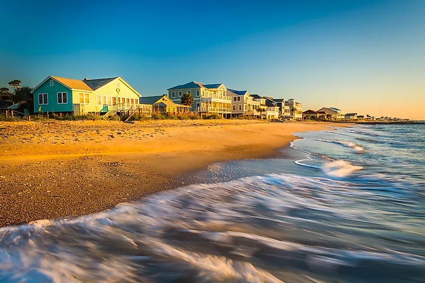 Beachfront homes at Edisto Beach, South Carolina