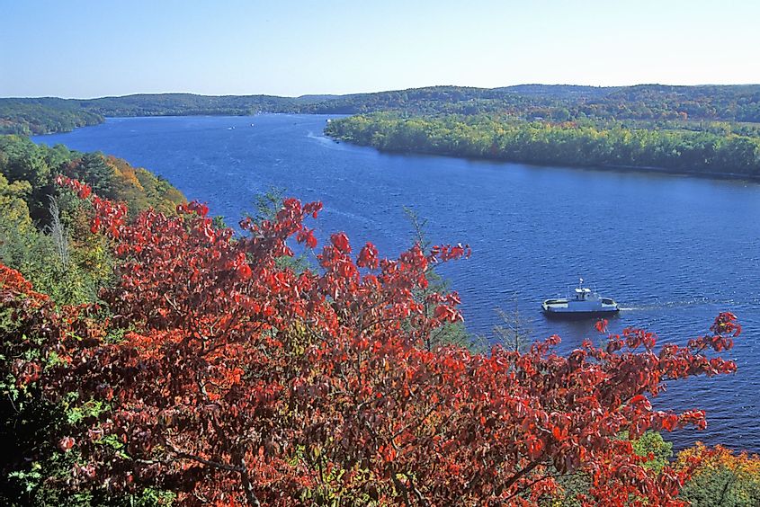 View of Connecticut River from Gillette Castle in East Haddam, Massachusetts