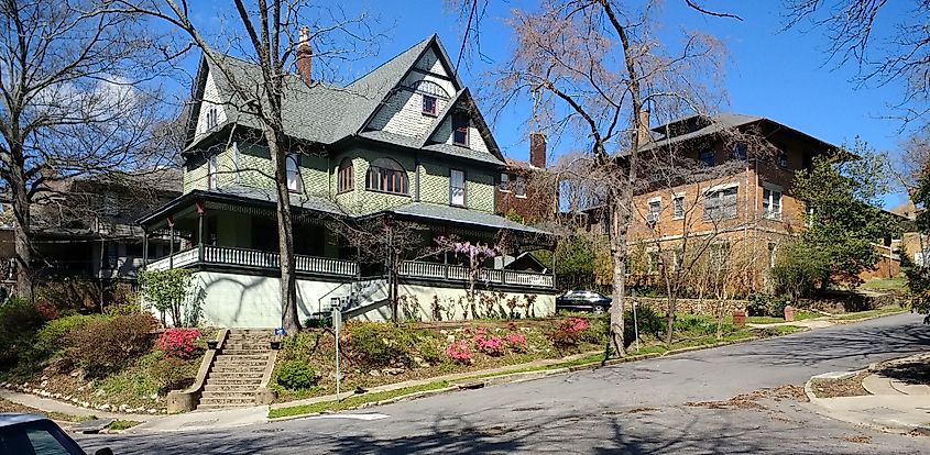 Houses in Highland Park, Birmingham, Alabama.