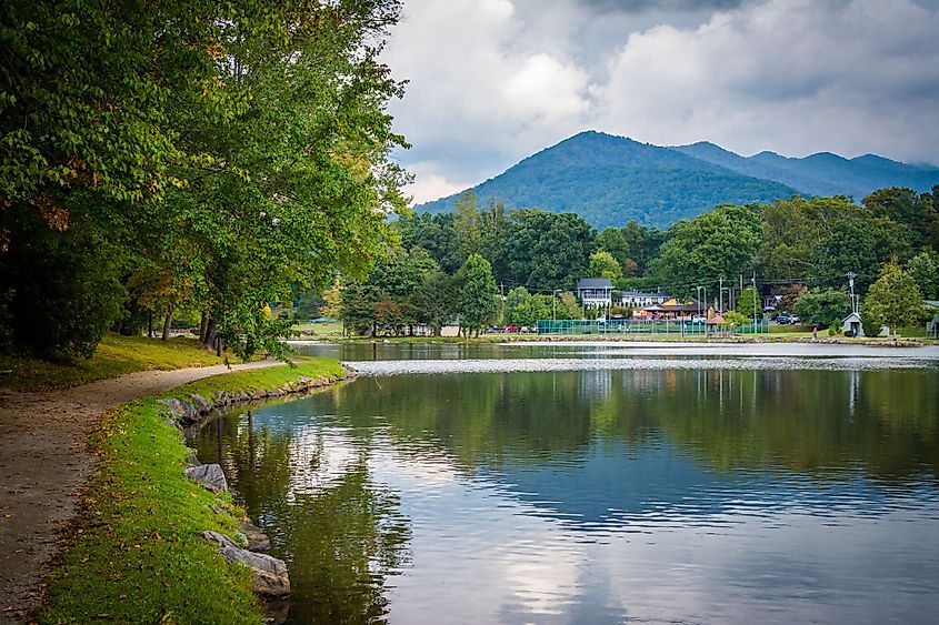 Lake Tomahawk in Black Mountain, North Carolina. 