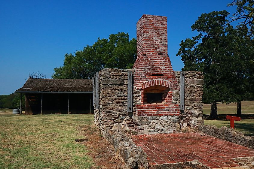 Ruins of the Old West cavalry post at Ft. Washita, Oklahoma