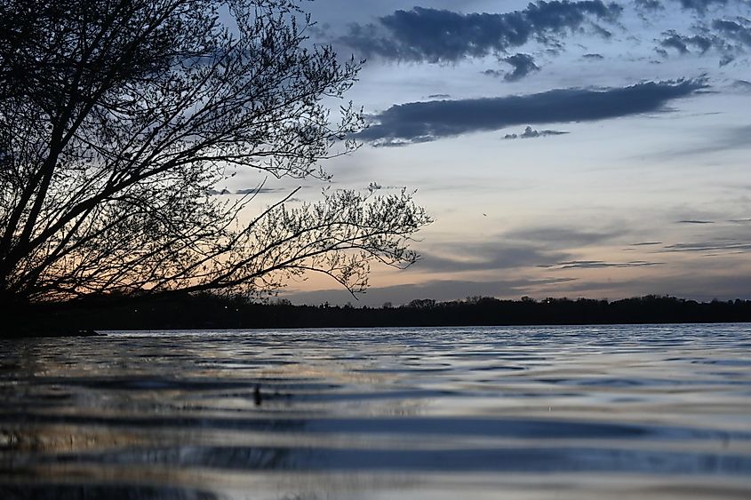 A lake in the lakeside town of Wilmar, Minnesota.