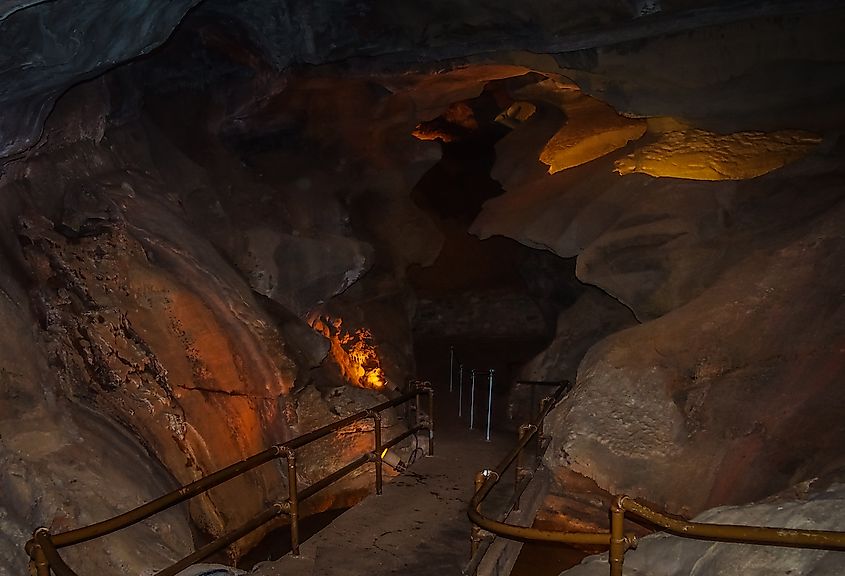 Inside the Cave of the Winds in Manitou Springs, Colorado.
