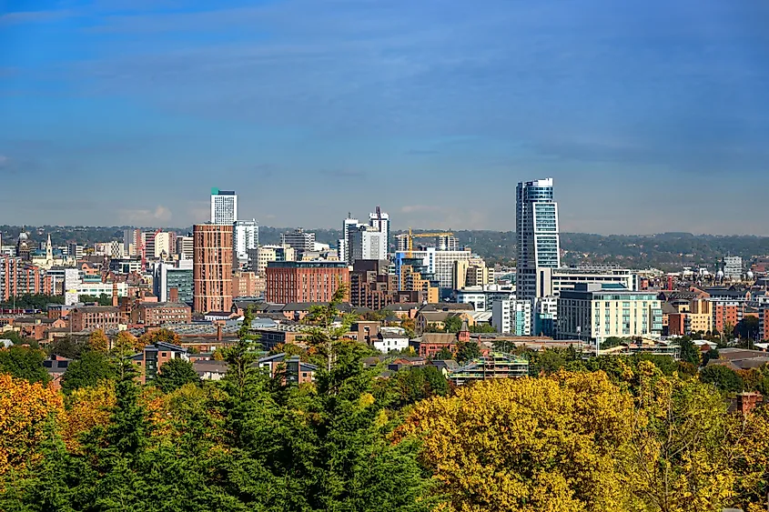 Leeds city skyline, Yorkshire, United Kingdom