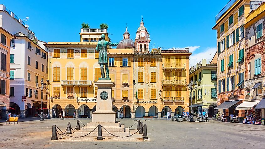 Old square in Chiavari, Italy.