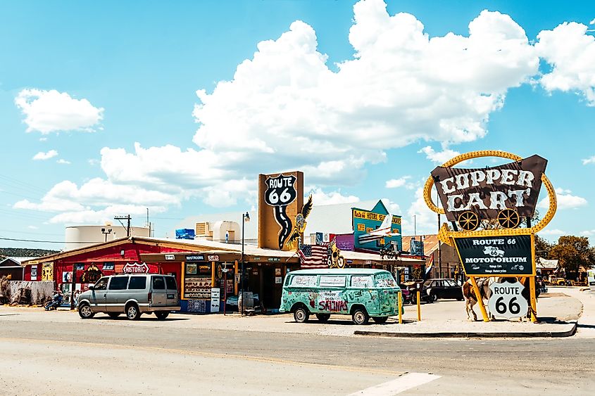 Route 66 signs in Seligman, Arizona