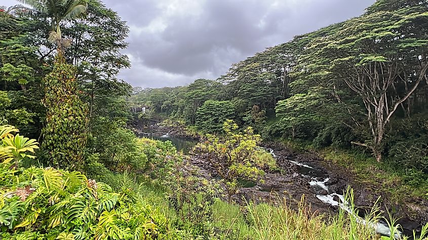 Boiling Pots at Wailuku River State Park in Hilo on Big Island in Hawaii.